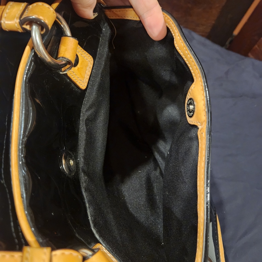 Coach Black and Tan Women's Bowler Bag - Picture 7 of 10